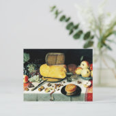 Nog steeds leven met fruit, noten en kaas briefkaart (Staand voorkant)