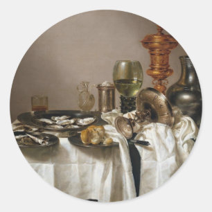 Nog steeds leven met gelte goblet - Willem Claesz. Ronde Sticker