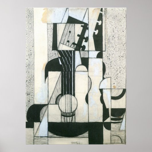 Nog steeds leven met gitaar door Juan Gris Poster (Voorkant)