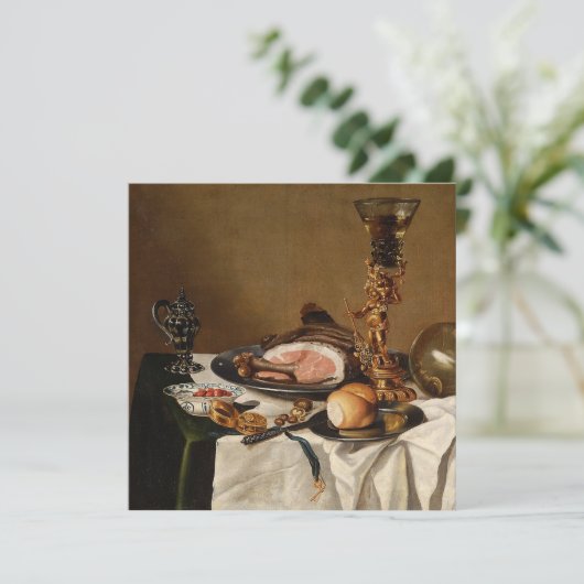 Nog steeds leven met ham, boeken en sierschepen (Staand voorkant)