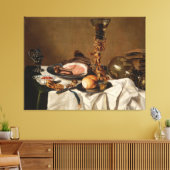 Nog steeds leven met ham, boeken en sierschepen canvas afdruk (Insitu (Woonkamer))