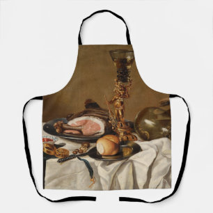 Nog steeds leven met ham, boeken en sierschepen schort