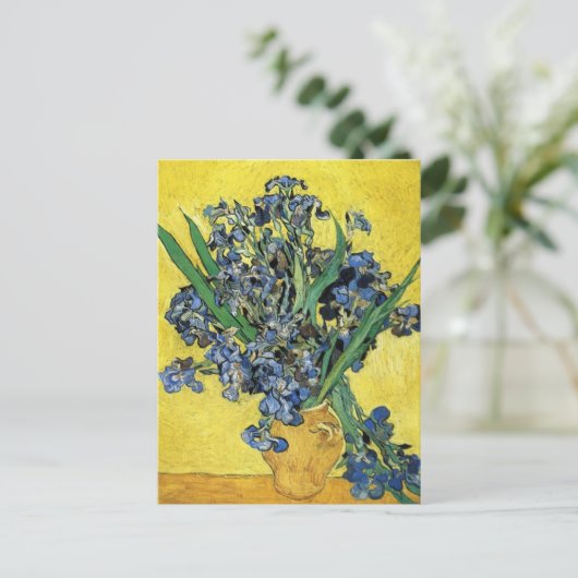 Nog steeds leven met Irises door Vincent Van Gogh Briefkaart (Staand voorkant)