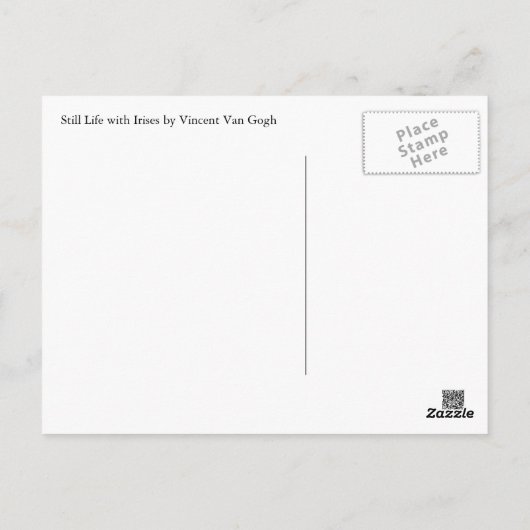 Nog steeds leven met Irises door Vincent Van Gogh Briefkaart (Achterkant)