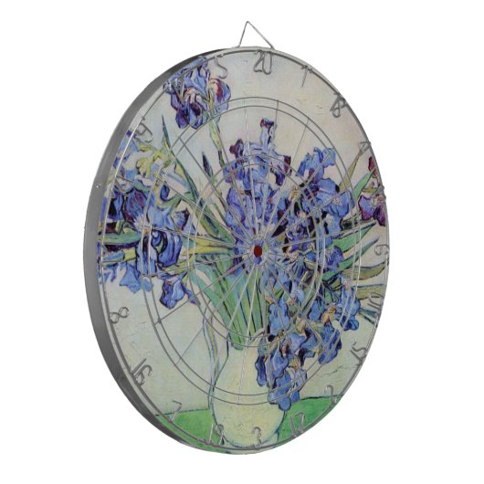 Nog steeds leven met Irises door Vincent van Gogh Dartbord (Voorkant Links)