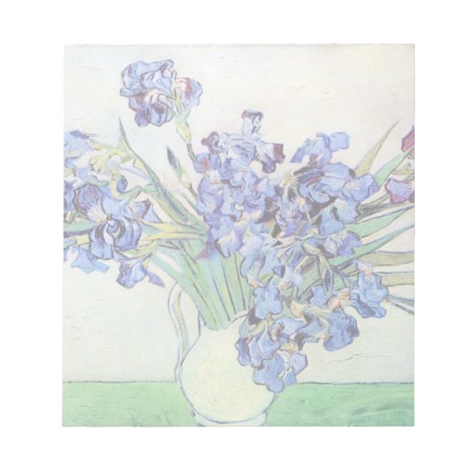 Nog steeds leven met Irises door Vincent van Gogh Notitieblok (Voorkant)