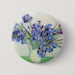 Nog steeds leven met Irises door Vincent van Gogh Ronde Button 5,7 Cm