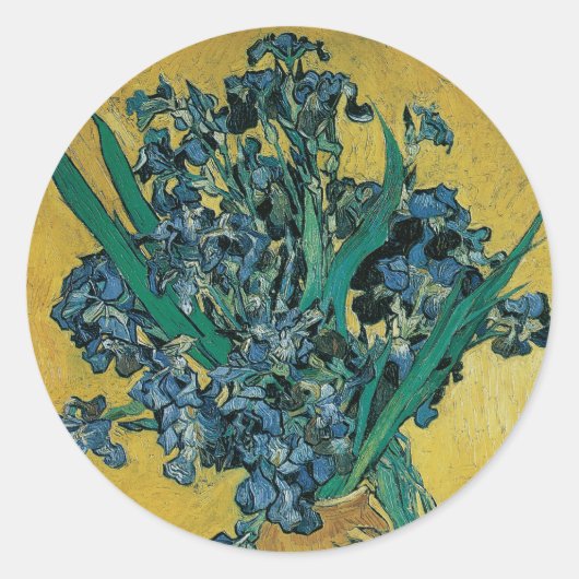Nog steeds leven met Irises door Vincent van Gogh Ronde Sticker (Voorkant)