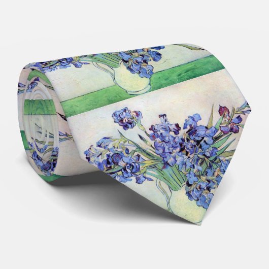 Nog steeds leven met Irises door Vincent van Gogh Stropdas (Opgerold)