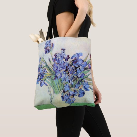 Nog steeds leven met Irises door Vincent van Gogh Tote Bag (Dichtbij)