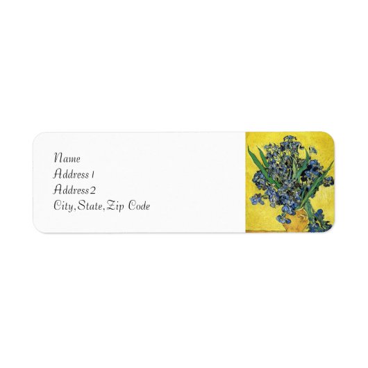 Nog steeds leven met Irises van Van Gogh Etiket (Voorkant)