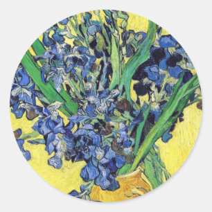Nog steeds leven met Irises Vincent van Gogh Ronde Sticker