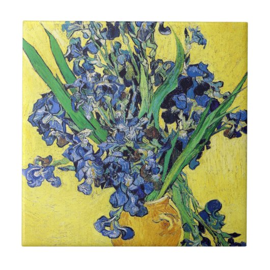 Nog steeds leven met Irises Vincent van Gogh Tegeltje (Voorkant)