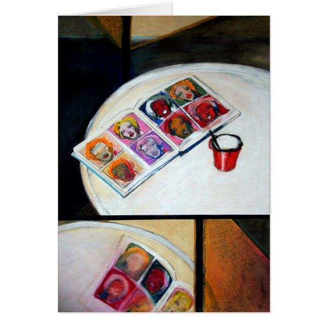 Nog steeds leven met Kaart van Boek en Rode Mok (Voorkant)