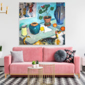 Nog steeds leven met kat | Auguste Macke | Canvas Afdruk (Insitu (Woonkamer))