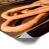 Nog steeds leven met kazen, amandelen en pretzels poster (Hoek)