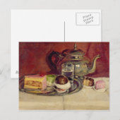 Nog steeds leven met koekjes en een zilvertheepot  briefkaart (Voorkant / Achterkant)