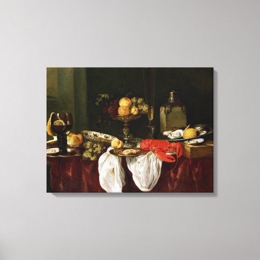 Nog steeds leven met kreeft canvas afdruk (Voorkant)