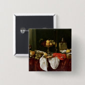 Nog steeds leven met kreeft vierkante button 5,1 cm (Voorkant /achterkant)