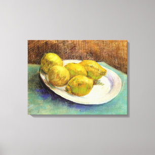 Nog steeds leven met Lemons op een Bord Canvas Afdruk