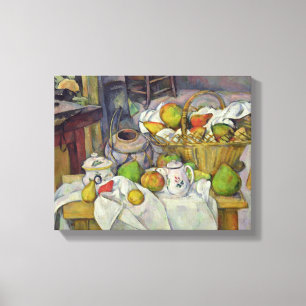 Nog steeds leven met mand, 1888-90 canvas afdruk