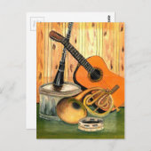 Nog steeds leven met muziekinstrumenten briefkaart (Voorkant / Achterkant)