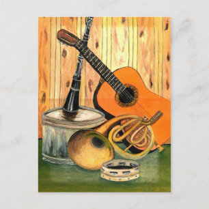 Nog steeds leven met muziekinstrumenten briefkaart