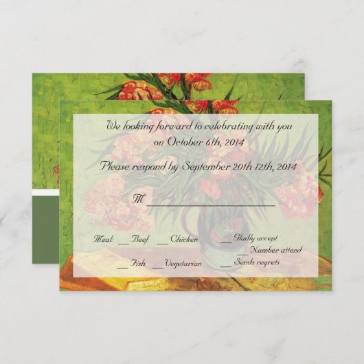 Nog steeds leven met Oleanders en Boeken, Van Gogh Kaart (Voorkant / Achterkant)