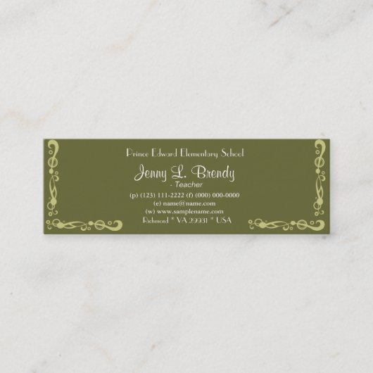 Nog steeds leven met Oleanders en Boeken, Van Gogh Mini Visitekaartje (Voorkant)