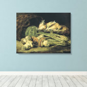 Nog steeds leven met paddenstoelen canvas afdruk (Insitu (Houten vloer))