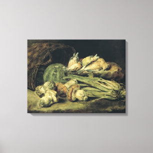 Nog steeds leven met paddenstoelen canvas afdruk