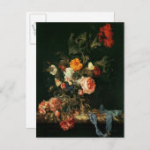 Nog steeds leven met papavers en Rozen Briefkaart (Voorkant / Achterkant)