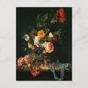 Nog steeds leven met papavers en Rozen Briefkaart