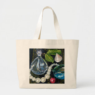 Nog steeds leven met parels grote tote bag