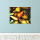 Nog steeds leven met peren canvas afdruk (Insitu (Houten vloer))