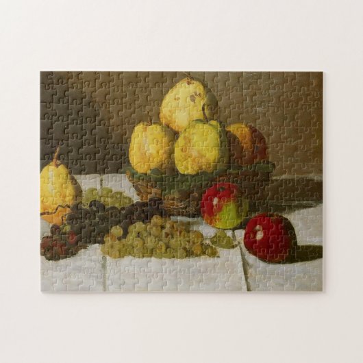 Nog steeds leven met peren en druiven - zwart-wit  legpuzzel (Horizontaal)