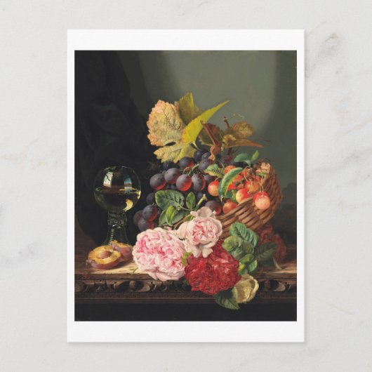 Nog steeds leven met pinda's en een glas wijn briefkaart (Voorkant)