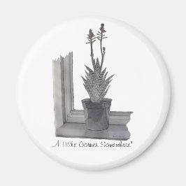 Nog steeds leven met plant realistische schetskott magneet