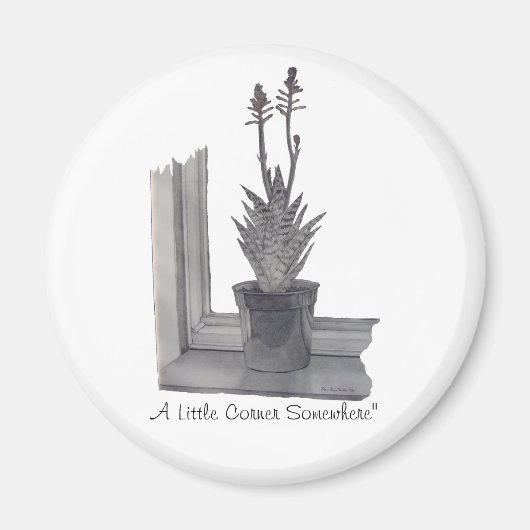 Nog steeds leven met plant realistische schetskott magneet (Voorkant)