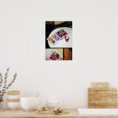 Nog steeds leven met Poster van Boek en rode Mok (Keuken)