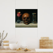 Nog steeds leven met Poster van de schedel (Keuken)