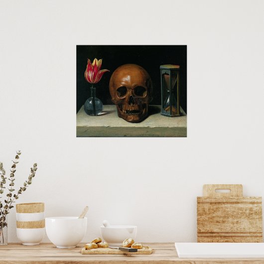 Nog steeds leven met Poster van de schedel (Keuken)