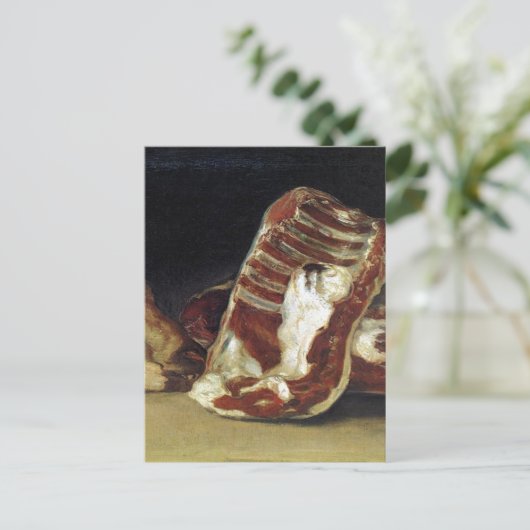 Nog steeds leven met ribben, steak en lamskoppen - briefkaart (Staand voorkant)