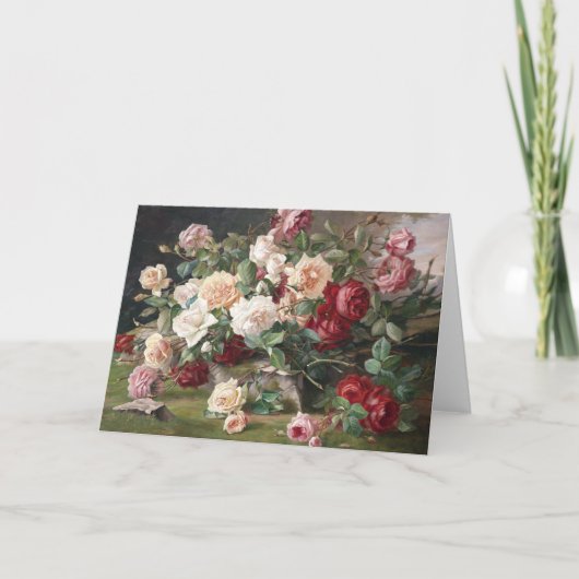 Nog steeds leven met rozen kaart (Voorkant)