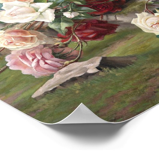 Nog steeds leven met rozen poster (Hoek)