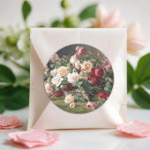 Nog steeds leven met rozen ronde sticker