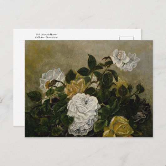 Nog steeds leven met Rozen van Robert Duncanson Briefkaart (Voorkant / Achterkant)