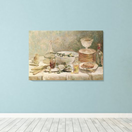 Nog steeds leven met Salad Canvas Afdruk (Insitu (Houten vloer))