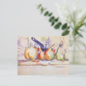 Nog steeds leven met Saucepan door Paul Cezanne Briefkaart (Staand voorkant)