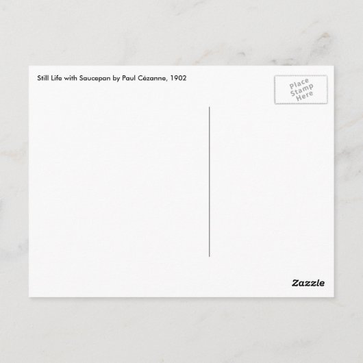 Nog steeds leven met Saucepan door Paul Cezanne Briefkaart (Achterkant)
